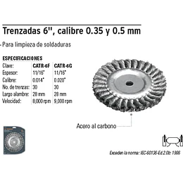 ESCOBILLA TRUPER CIRC. GRUESA 6PULG P/ESMERIL EJE 5/8PULG #C