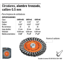 ESCOBILLA TRUPER CIRCULAR ENTREF. 6PULG P/ESMERIL EJE 5/8PUL