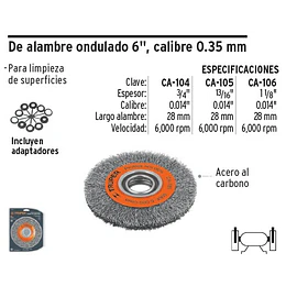 ESCOBILLA TRUPER CIRCULAR P/ESMERIL FINA 1.1/8PULG # CA-106