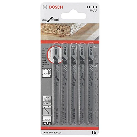 HOJA CALADORA T101B CORTE LIMPIO MADERA Y PLASTICOS 5PZAS BO