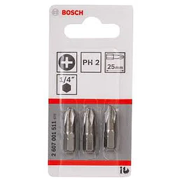 PUNTA DESTORNILLADOR PH2X25MM 3U BOSCH