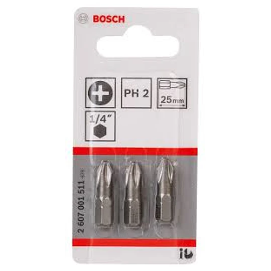 PUNTA DESTORNILLADOR PH2X25MM 3U BOSCH