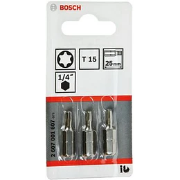 PUNTA DESTORNILLADOR T15X25MM 3U BOSCH