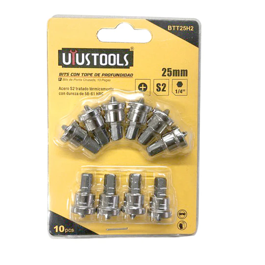 JGO PUNTAS C/TOPE PROFUNDIDAD 25MMXPH2 10UN/SET UYUSTOOLS