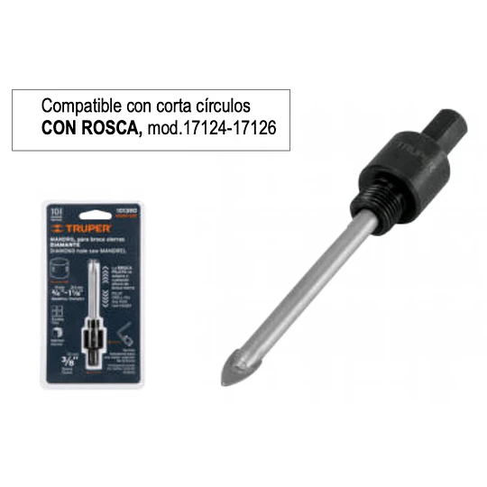MANDRIL P/COPA DIAMANTADO 3/8 TRUPER
