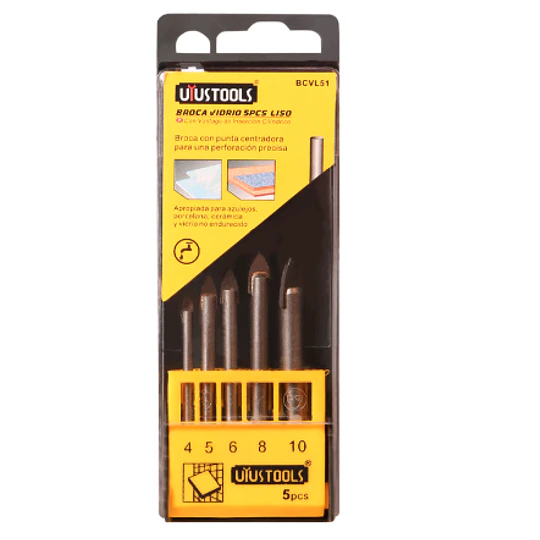 SET BROCA CERAMICA/VIDRIO (4-10MM) LISO 5 UNIS UYUSTOOLS