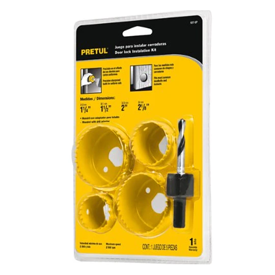 SIERRA COPA 5 PIEZAS P/INSTALAR CERRADURAS # KIT-5P PRETUL