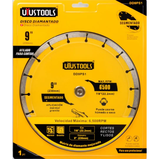 DISCO DIAMANTADO PROFESIONAL SECO SEGMENTADO 230MM UYUSTOOLS