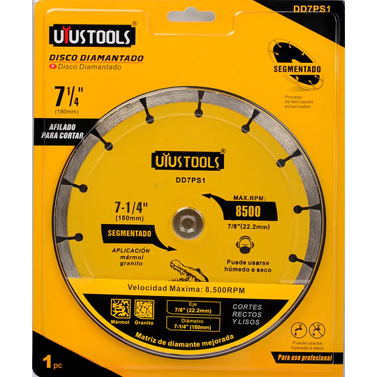 DISCO DIAMOND PROFESIONAL 7(180MM) SECO SEGMENTADO UYUSTOOLS