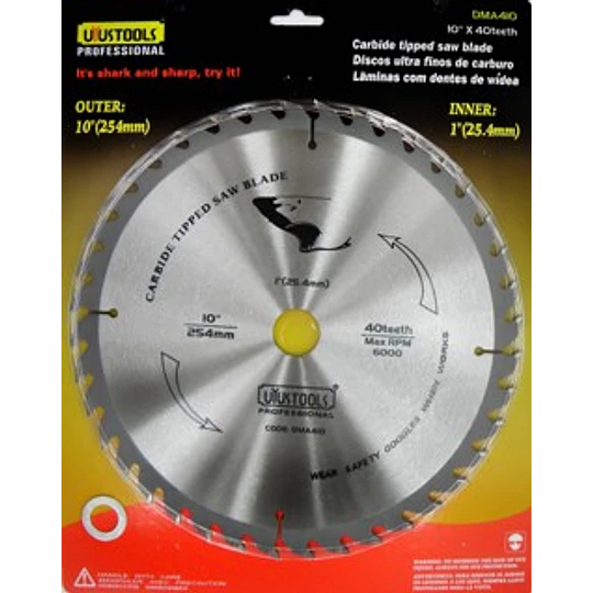 DISCO SIERRA MADERA CIRCULAR 10 X 40D UYUSTOOLS