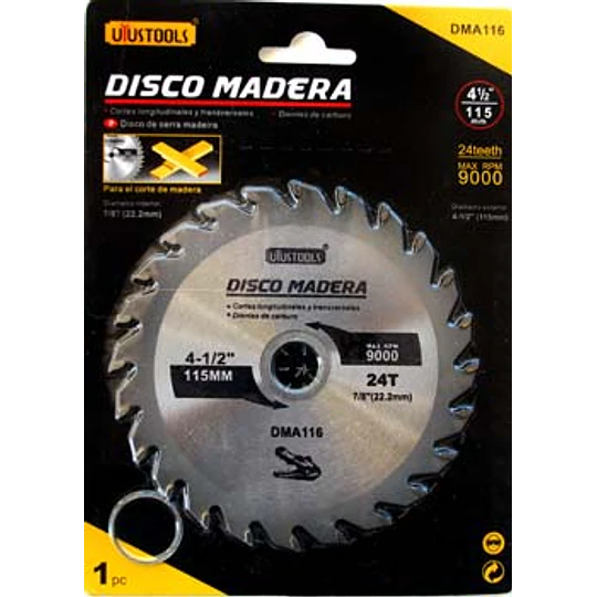 DISCO SIERRA MADERA CIRCULAR 115 X 24T UYUSTOOLS