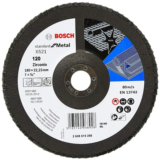DISCO FLAP ECO FOR INOX/METAL 180MM GR120 BOSCH