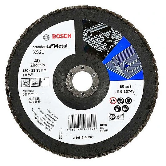 DISCO FLAP ECO FOR INOX/METAL 180MM GR40 BOSCH