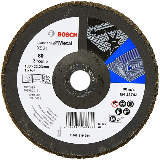 DISCO FLAP ECO FOR INOX/METAL 180MM GR80 BOSCH
