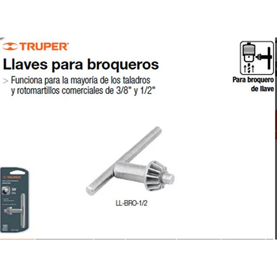 LLAVE MANDRIL 1/2 TRUPER # LL-BRO-1/2