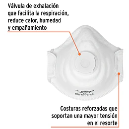 MASCARA CON VALVULA TIPO N95 TRUPER