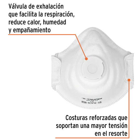 MASCARA CON VALVULA TIPO N95 TRUPER
