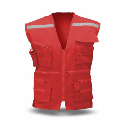 Chaleco Geólogo Poplin Fullgen Rojo