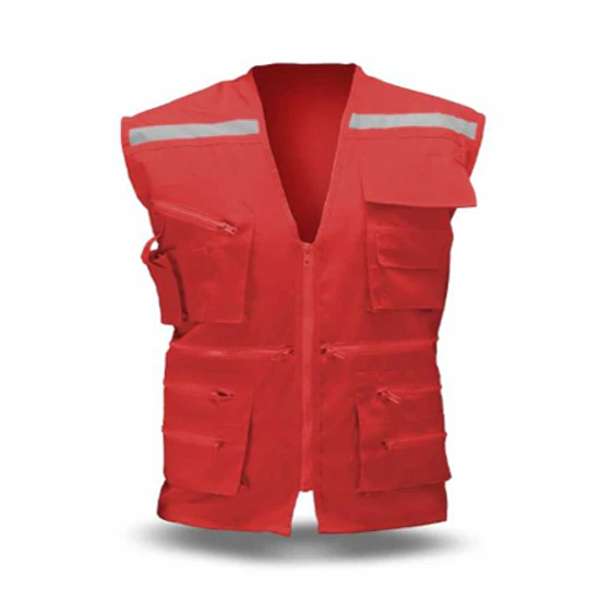 CHALECO GEOLOG POPLIN ROJO XL
