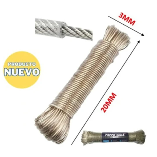 CUERDA DE PVC PARA COLGAR ROPA 20M FERRETOOLS