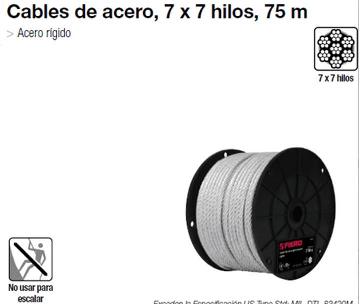 CABLE ACERO 1/8