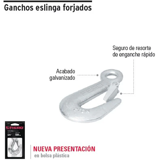GANCHO TRUPER C/SEGURO 3/4PULG # GANES-3/4