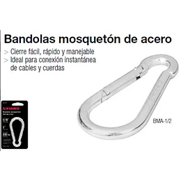 MOSQUETON FIERO FIJO ACERO 1/2PULG # BMA-1/2