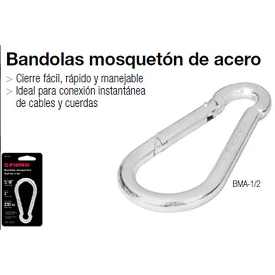 MOSQUETON FIERO FIJO ACERO 1/4PULG # BMA-1/4