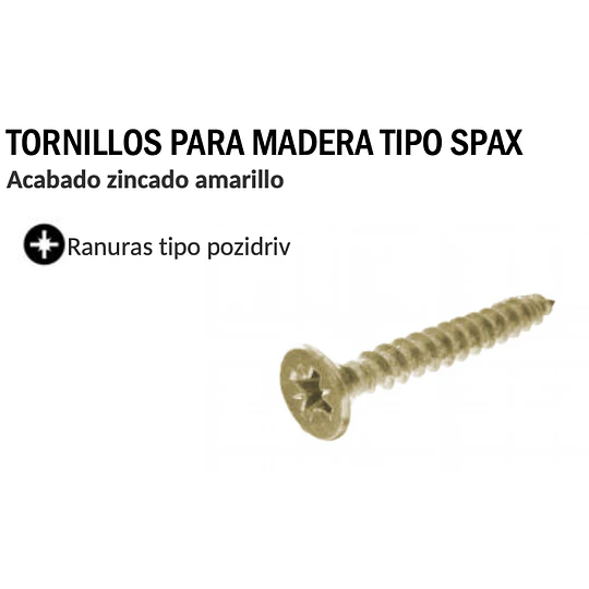 TORNILLOS MADERA 5X50MM TIPO SPAX