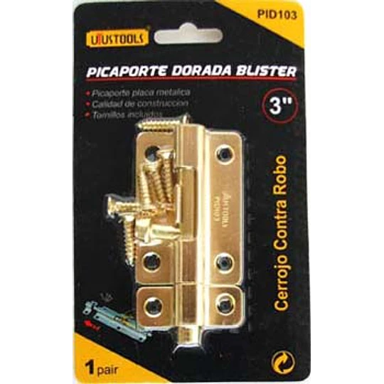 PICAPORTE DORADO 3PULG UYUSTOOLS