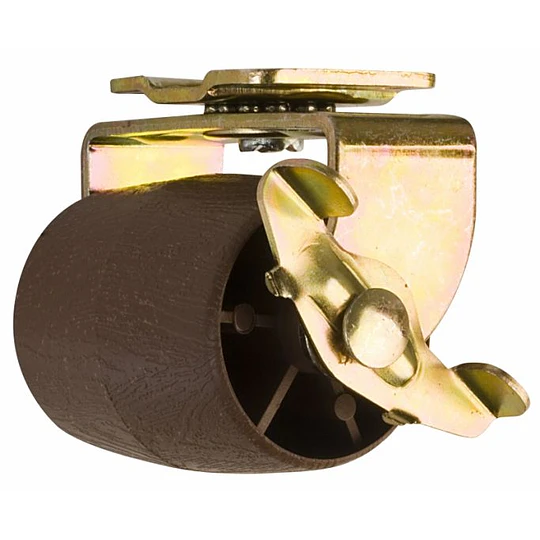 RUEDA PARA CAMA C/PLACA Y FRENO CAFE NYLON 50 KG LIOI