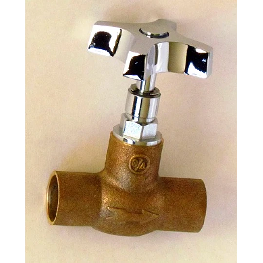 LLAVE PASO CROMADA 3/4 MAN.CRUZ BRONCE TAUMM