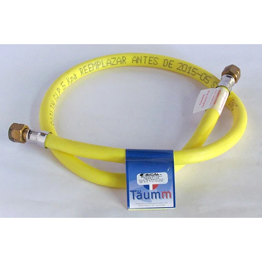 FLEXIBLE GAS HIHI 3/8 H.IZQ MANGERA AMARILLA 100CM TAUMM