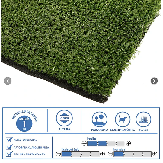 PASTO SINTETICO 7MM 1x1 MTS HOME COLLECTION