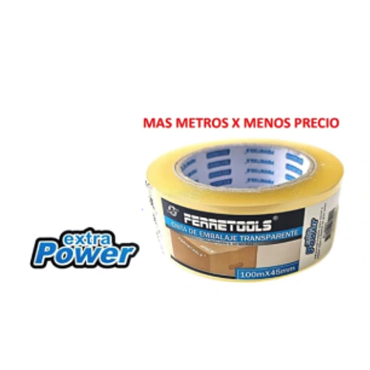 CINTA EMBALAJE TRANSPARENTE 45MMX50M FERRETOOLS