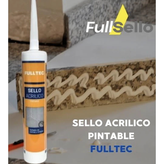 SILICONA SELLADOR ACRILICO PINTABLE BLANCO FULLTEC / SELLOMAC