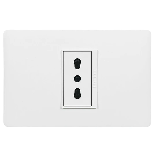 ENCHUFE SIMPLE 2P T 10/16A BLANCO ARMADA LUZICA PU1180 BTICINO