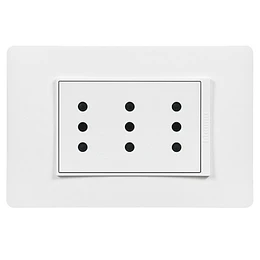 ENCHUFE TRIPLE 2P T 10A 250V VAC BLANCO ARMADA LUZICA PU1313 BTICINO