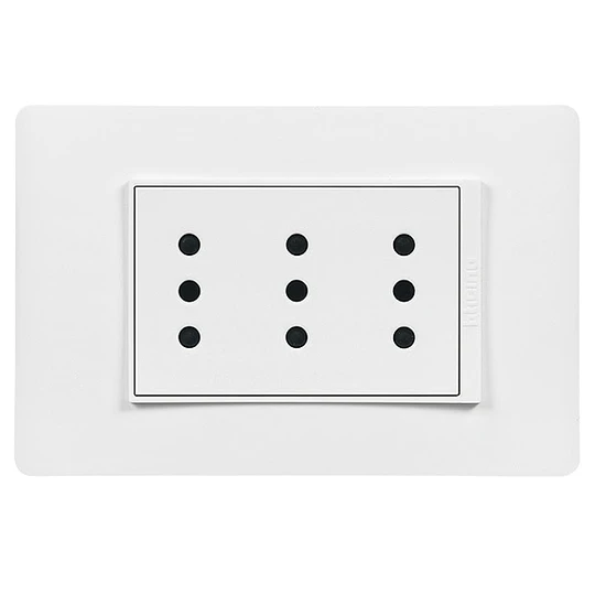 ENCHUFE TRIPLE 2P T 10A 250V VAC BLANCO ARMADA LUZICA PU1313 BTICINO