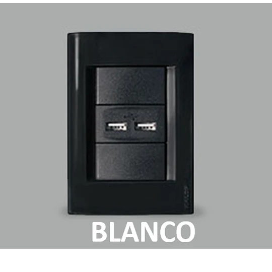 ENCHUFE EMBUTIDO USB DOBLE BLANCO KALOP