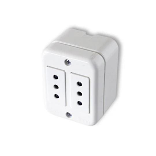 ENCHUFE DOBLE 10AMP SOBREPUESTO CASTILLO