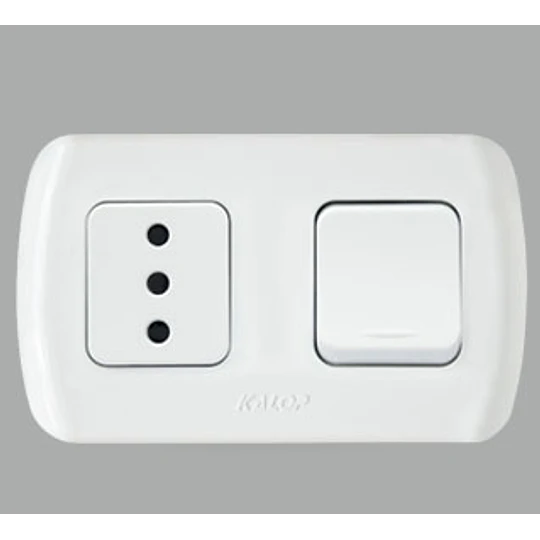INTERRUPTOR SOBREPUESTO TEKNA 9/12 + ENCHUFE 10A KALOP