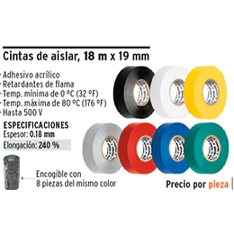 HUINCHA AISLADORA TRUPER 19MMX18M BLANCA # M-33B