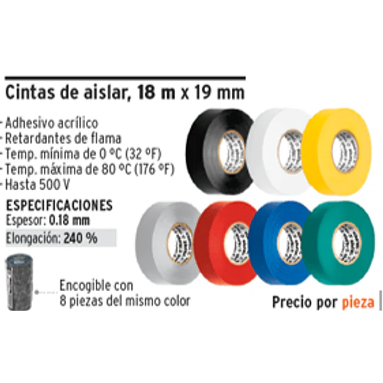 HUINCHA AISLADORA TRUPER 19MMX18M BLANCA # M-33B