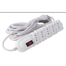 ALARGADOR 5 POSICIONES 5MTS CON LUZ PILOTO MARFIL RITTIG 