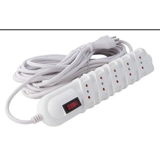 ALARGADOR 5 POSICIONES 5MTS CON LUZ PILOTO MARFIL RITTIG 