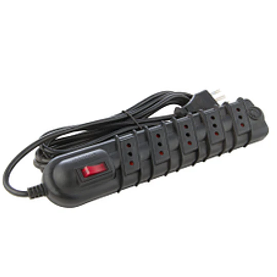 ALARGADOR 5 POSICIONES 5MTS CON LUZ PILOTO NEGRO RITTIG
