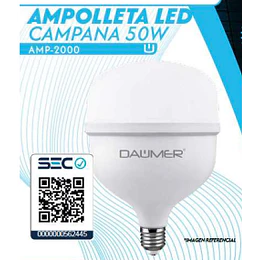  AMPOLLETA LED CAMPANA E27 50W LUZ FRIA DAUMER