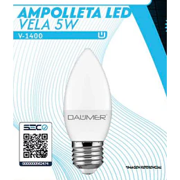 AMPOLLETA LED VELA 5W FRIA E14 DAUMER