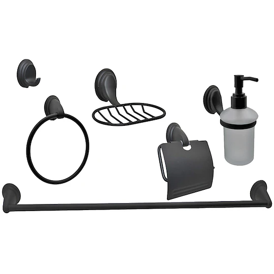 SET ACCESORIOS BANO NOTTE 6 PIEZAS TAUMM